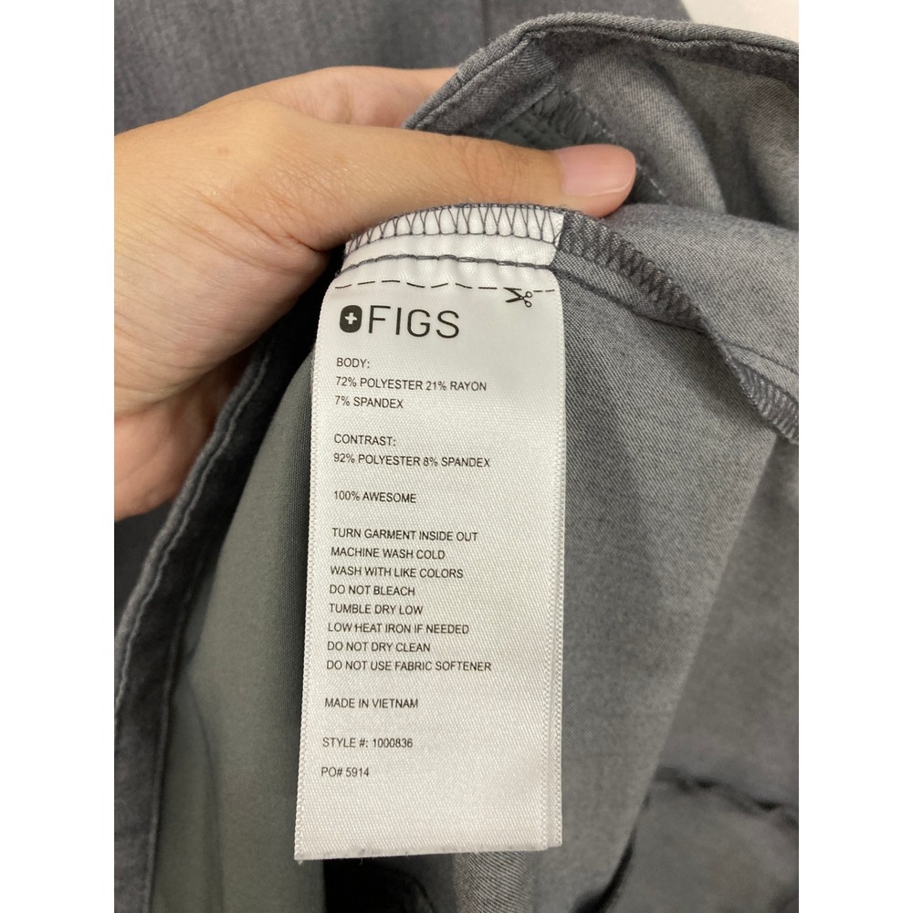 Figs Womens Scrub Set XL Grey Technical Collection Joggers and Quarter Zip Top - Picture 4 of 9